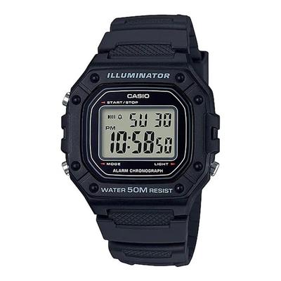 Стандартные цифровые часы W-218H-1AV (черный)