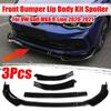 3PCS Front Bumper Lip Spoiler Splitter Cover Trim Body Kit For VW For Golf MK8 R-Line 2020-2021 Glossy Black