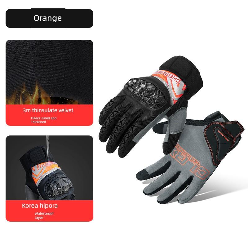 Wheels Never Rest Motorcycle Riding Gloves Motorcycle Gear Carbon Fiber Anti-Fall Gloves Four Seasons Breathable Motorcycle Gloves