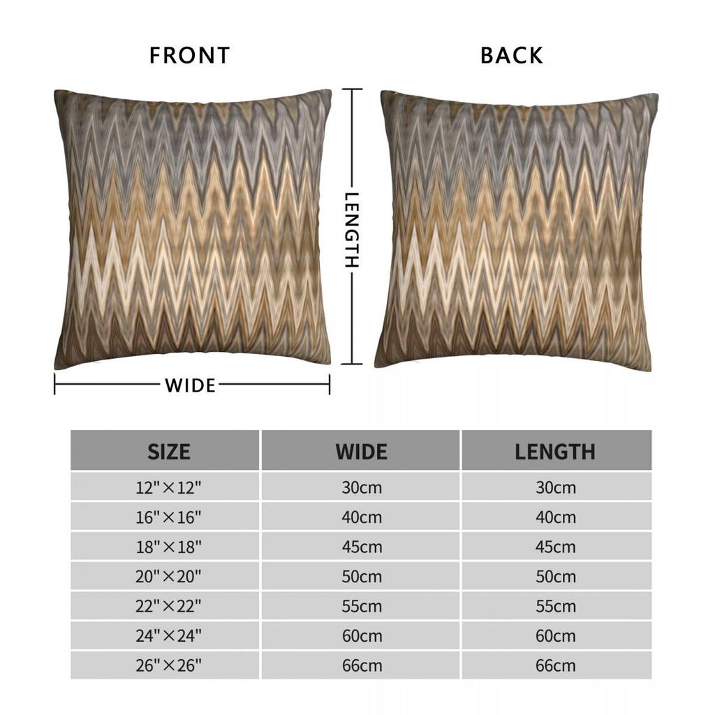 Наволочка Земляных Тонов Волнистый Зигзаг Мягкий Полиэстер Чехол для Подушки Декоративный Зигзагообразный Чехол на Наволочку Домашний на Молнии 18"