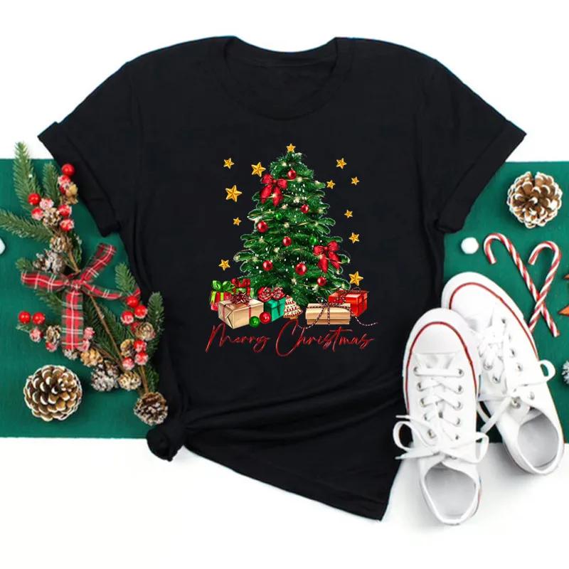 Just A Girl Who Loves Christmas Print Women Tshirts Cute FeUnisex Christmas Clothes New Year Party Tshirt