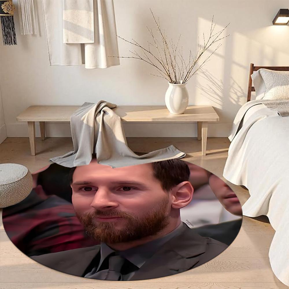 Messi Round Floor Mat Perfect for Bedrooms Foyer Hallway Outdoor Antislip Round Carpet Decorate Offices Perfect Gift for Valentine’s Wedding Birthday
