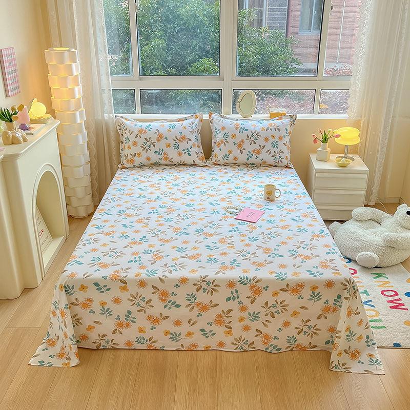 100% Хлопковые Простыни С Цветочным Принтом Плоская Простыня Покрывало Клетка Плед Домашний Текстиль Без Наволочки