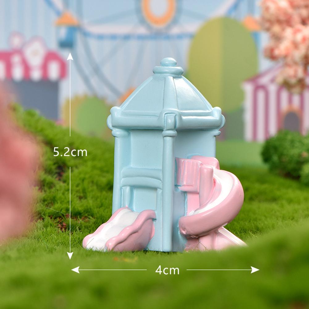 Colorful Resin Playground Ornaments Ferris Wheel Slide Trojan Shape Micro-landscape Gardening Diy Cake Decoration Accessories