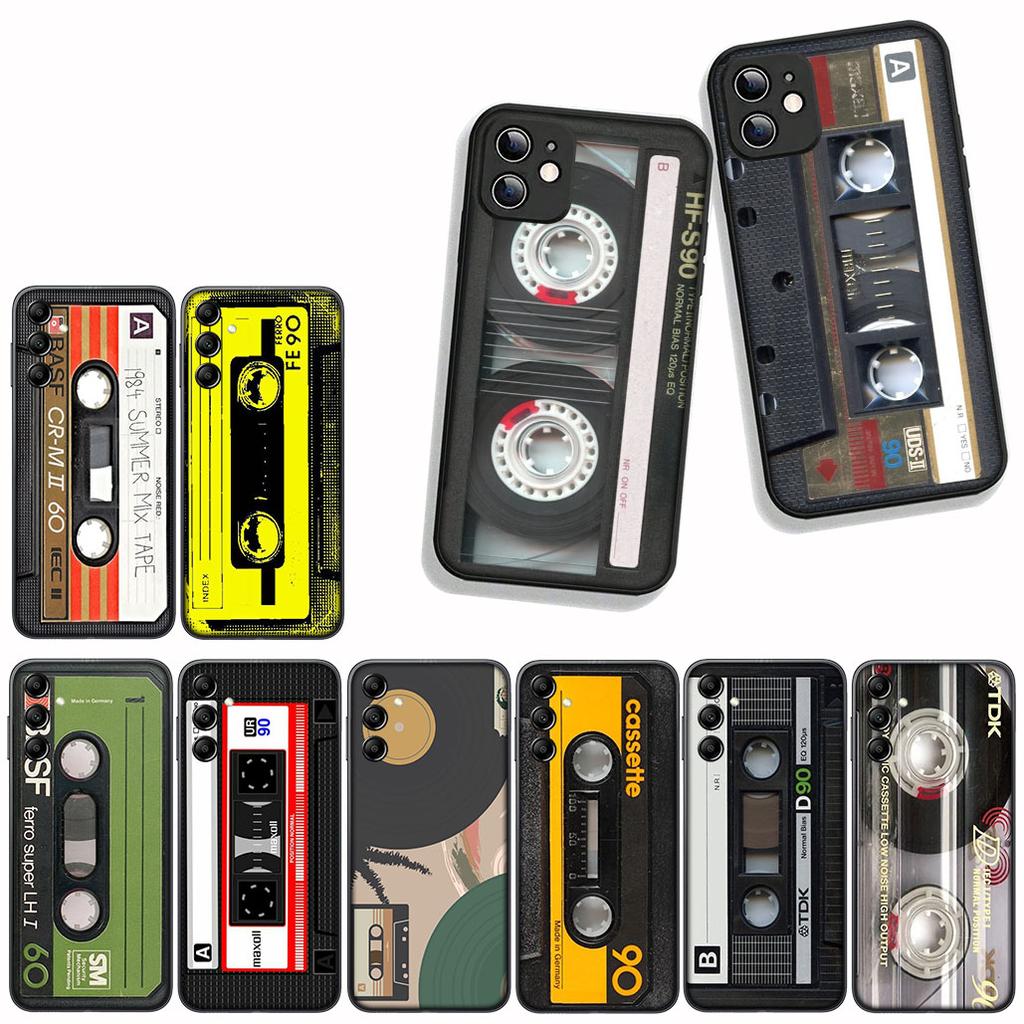 Coque Cover for Samsung Galaxy S25 S23 S22 S24 FE Ultra S10 Plus A05 A06 A15 A16 A26 A35 S10E Case Cassette Tape Music Retro