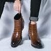 Осень/Зима Высококачественные Модные Мужские Заостренные Ботинки Ретро Новые Высокие Каблуки Мужские Повседневные Ботинки Из Натуральной Кожи Боковая Молния Мужская Обувь