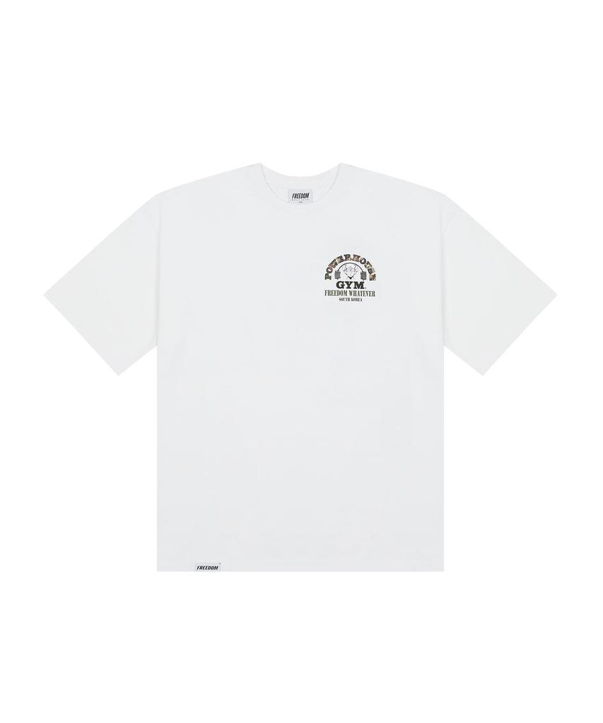 FREEDOM Powerhouse Camo Logo Oversized T-Shirt (White)