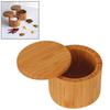 ZK30 Wooden Spice Shaker Jar Sugar Salt Pepper Herbs Toothpick Storage Bottle BBQ Spice Storage Box with Lid