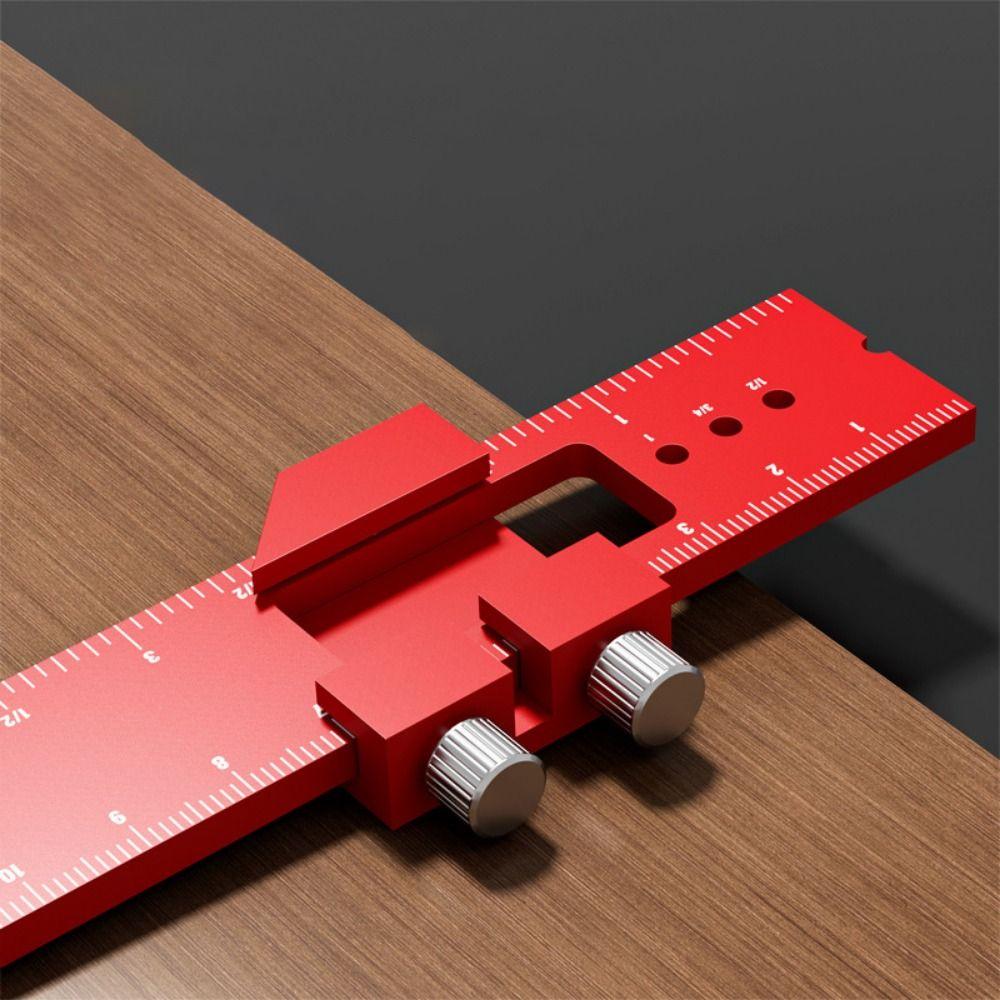 Aluminum Alloy Carpentry Marking Ruler High-Precision With Slide Stop Positioning Gauge Ruler Versatile Hole Punching Ruler