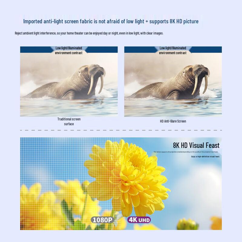 VIVID STORM 150-inch 8K Long-Throw Anti-Light Projection Screen