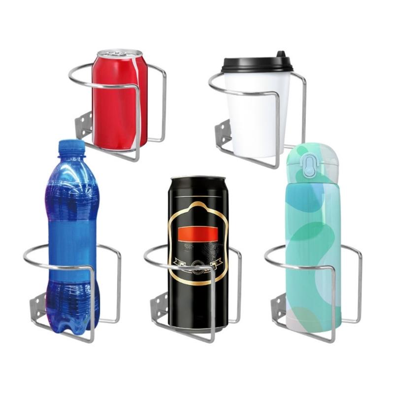 Stainless Steel Cup Storage Rack Wall Mounted Cup Shelf Organizer for Multiple Bottles Mugs Secure Space Efficient