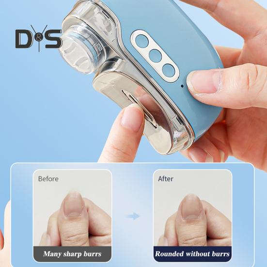 Электрическая машинка для стрижки ногтей, полировщик с УФ-лампой, 3-скоростная, регулируемая, USB-зарядка, 2-в-1, автоматическая пилка для ногтей для детей, взрослых, пожилых людей, маникюр