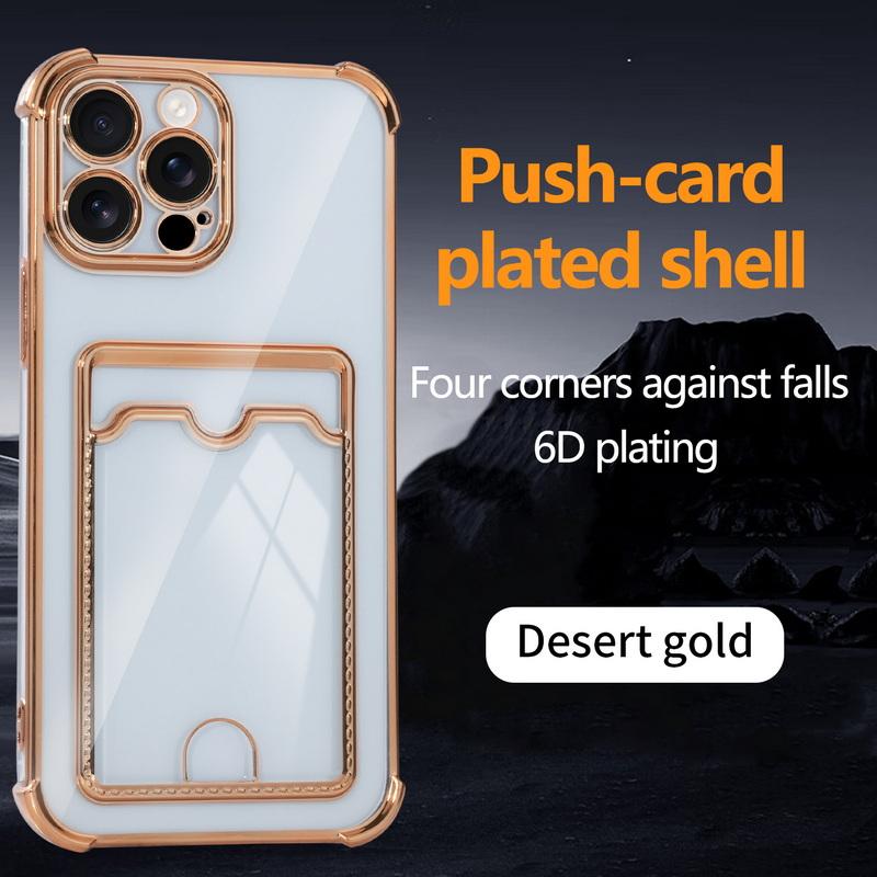 Для iPhone 16 Pro Max 16E 15 Pro 14 13 12 11 чехол для телефона мягкий силиконовый противоударный слот для карт покрытие прозрачный бампер чехол