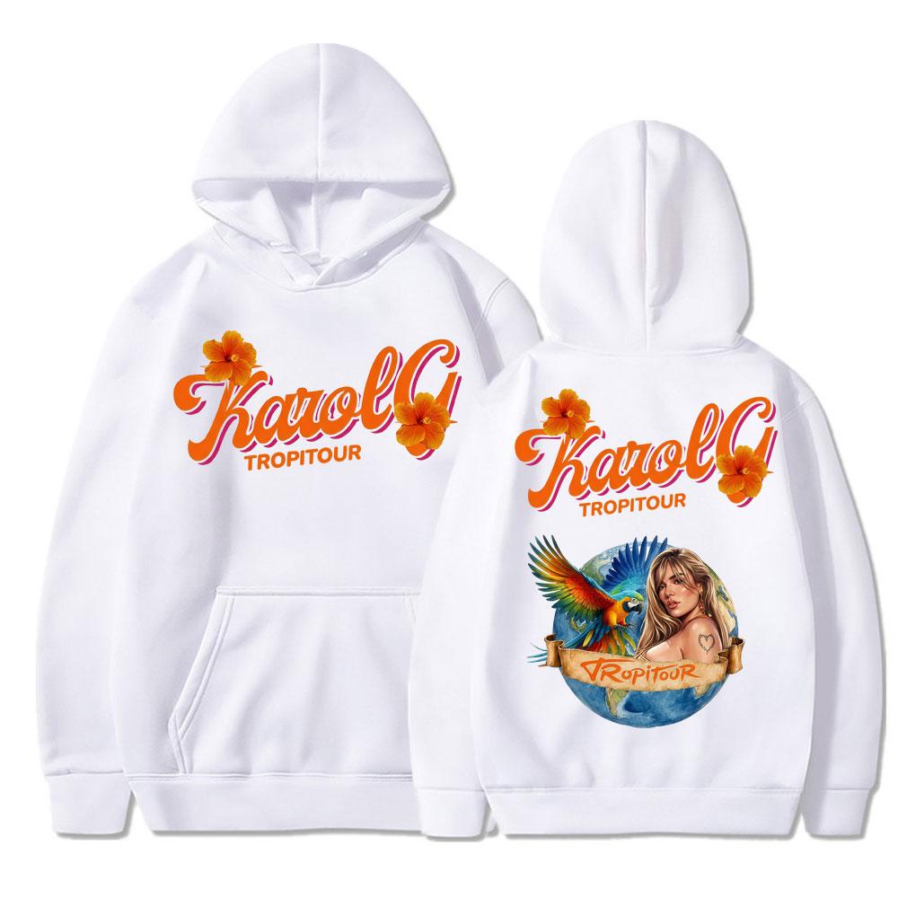Karol G Tropicoqueta Tour Альбом Принт Худи Мужские Женские Мода Музыка Y2k Длинный Рукав Оверсайз Уличная Одежда