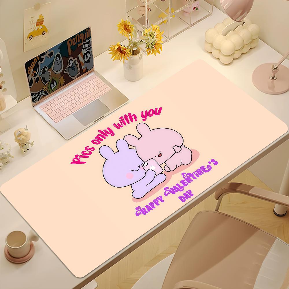 Mouse S A-Asamimichan Pad Bunny Large Mouse Cute Mat Pad Anti-slip Computer Game Big Cartoon Keyboard Office Rubber PC Mice