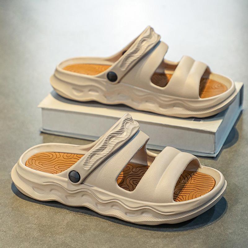 Наступая на дерьмо сандалии мужская летняя одежда для отдыха две классные тапочки на толстой подошве нескользящие модные универсальные пляжные тапочки
