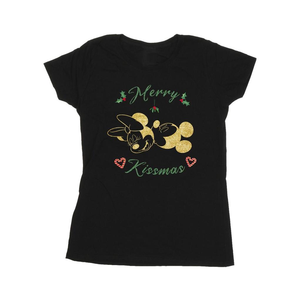 Disney Womens/Ladies Mickey Mouse Merry Kissmas Cotton T-Shirt