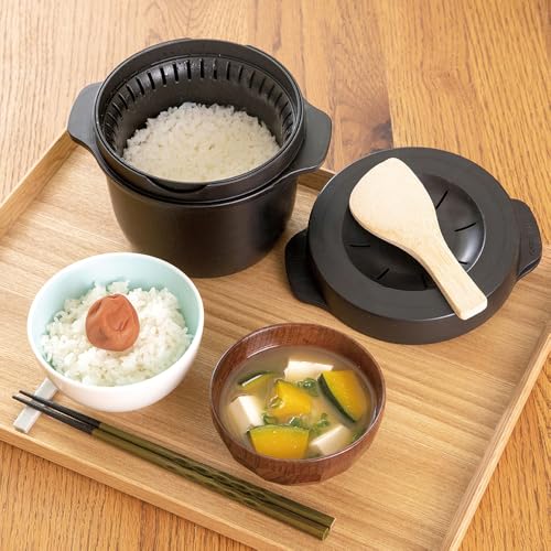 Skater Microwave Steam Rice Maker Black Made in Japan MWMR1-A