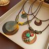 Этнический стиль ретро деревянная цепочка свитера богемный праздничный стиль многослойная одежда длинное ожерелье женские аксессуары ювелирные изделия