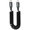 Leehitech 0.5M~1.8M Free Expansion and Contraction Coil USB-C To Cable Spring Coil Retractable 100W PD Charging Cable 20Gbps Data Transfer 8K Video