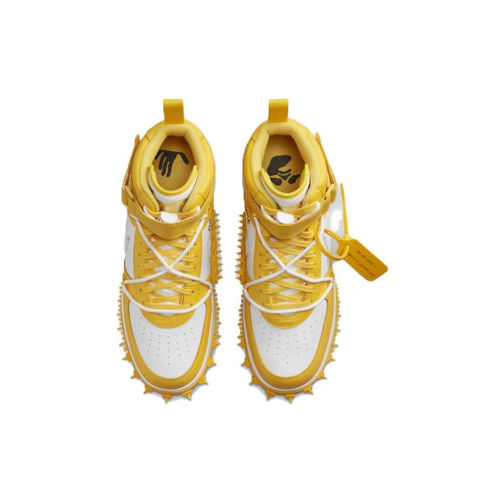 Off-White x Nike Air Force 1 Mid SP Кожа Varsity Maize Унисекс Кроссовки Желтый DR0500-101