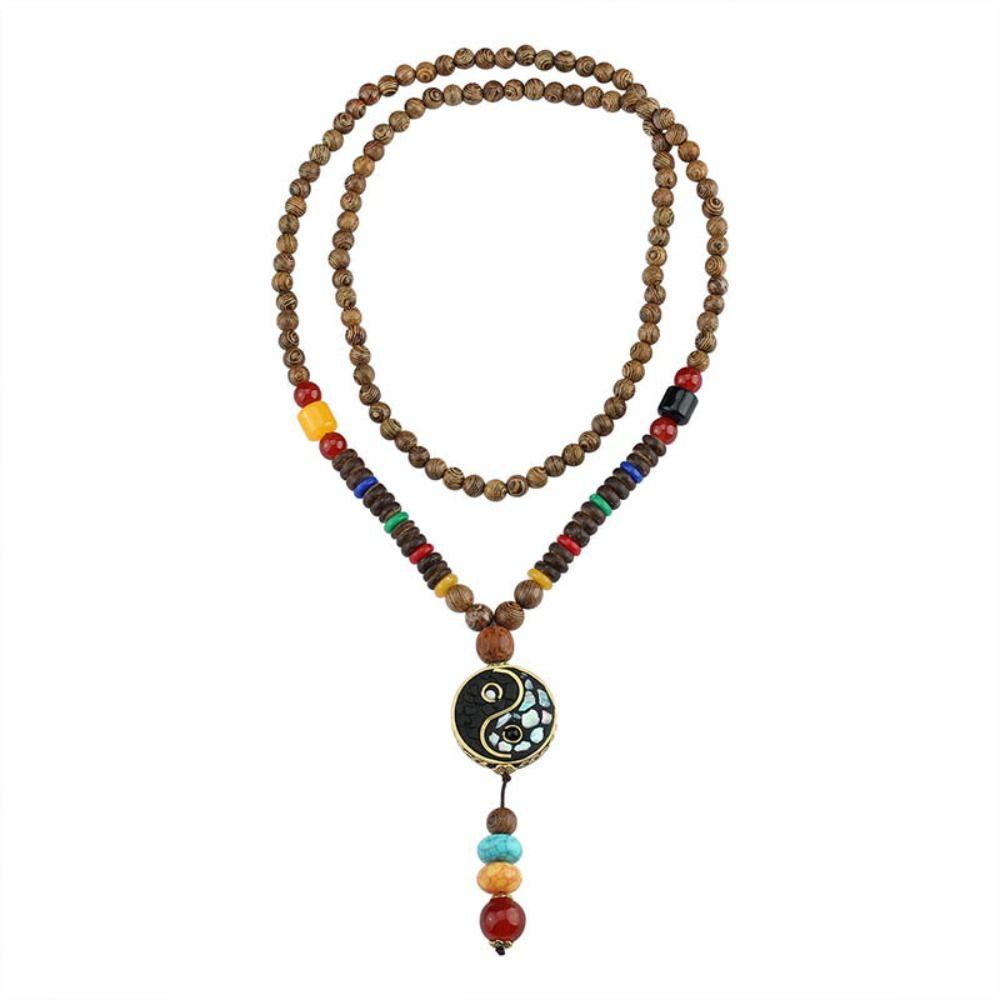 Mala Wood Bead Pendant Necklace Ethnic Jewelry Ethnic Jewelry New Nepal Necklace