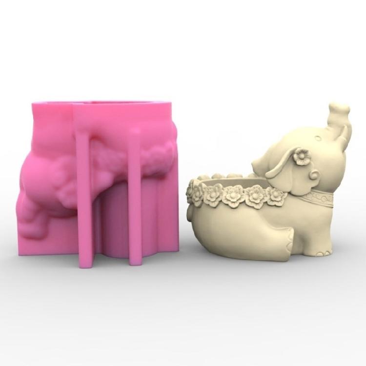 Уникальная силиконовая форма 3D цветочные горшки Формы Форма для держателя ручек в виде слона Поделка