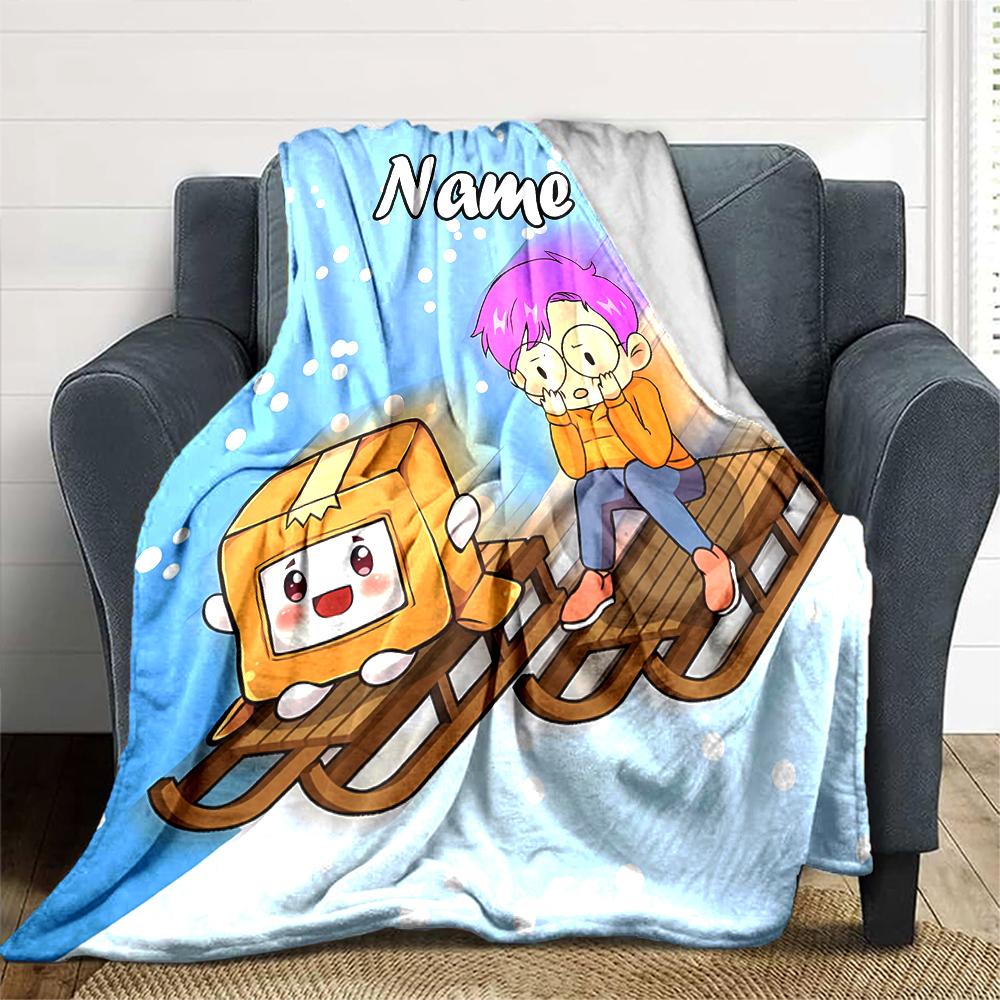 Customiz Name Personality LankyBox - Foxy Blanket Soft &Warm Sofa Office Bed Travel Lunch Break Blanket, Gift Suitable All Seasons