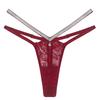 Women G-string Shiny Sequin Contrast Color Hollow Out See-through Adjustable Straps