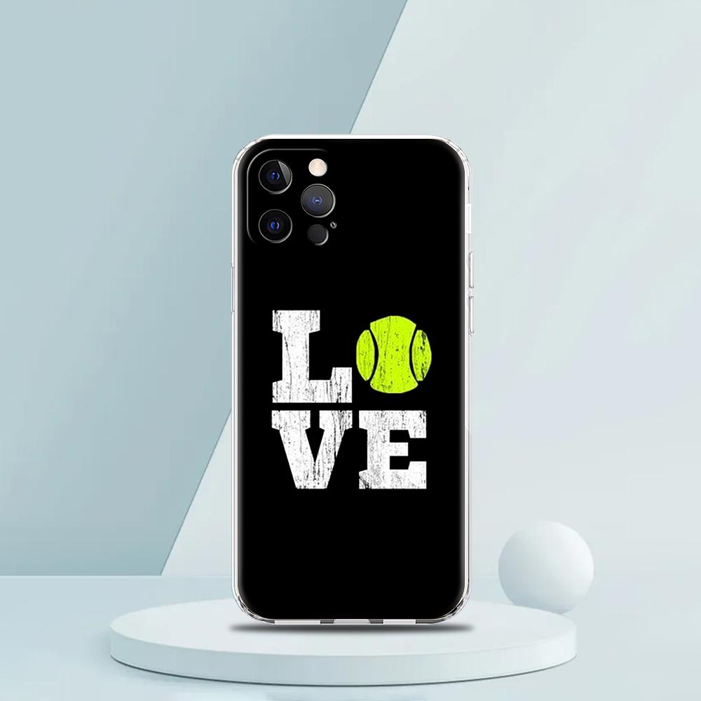 Для iPhone 15 16 14 13 12 mini 11 Pro Max XS X XR SE 7 8 Plus Силиконовый Прозрачный Чехол Спортивный Чехол для Телефона с Мячом для Тенниса