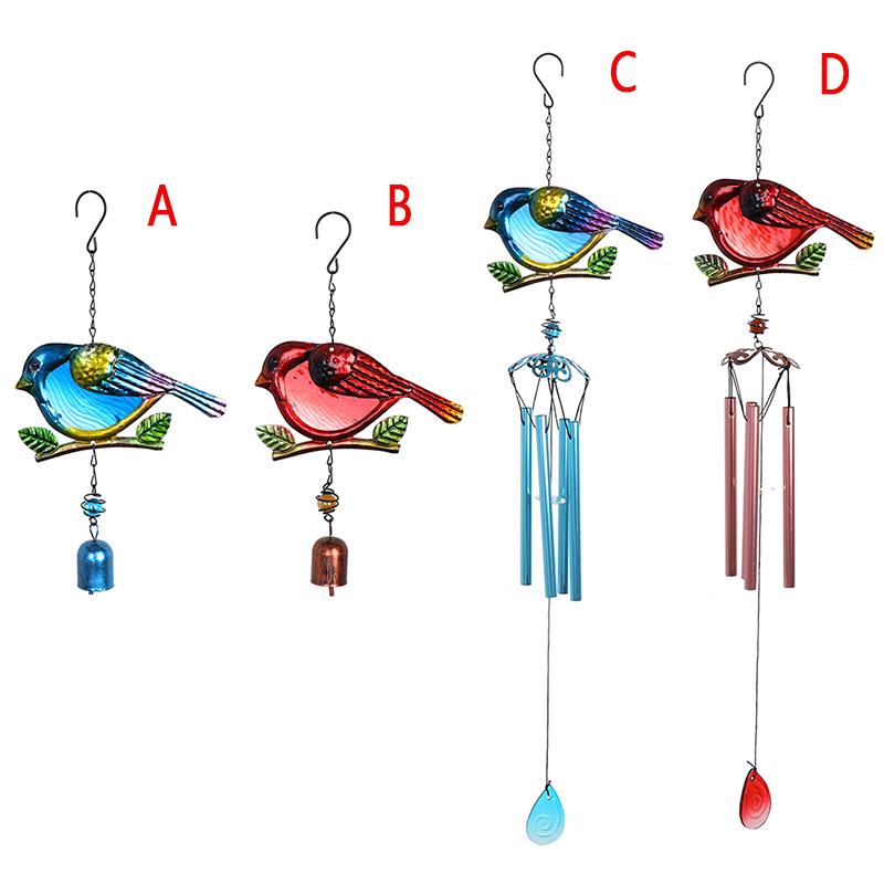 Портативные металлические стеклянные декоративные колокольчики с милыми птичками, подвесные колокольчики