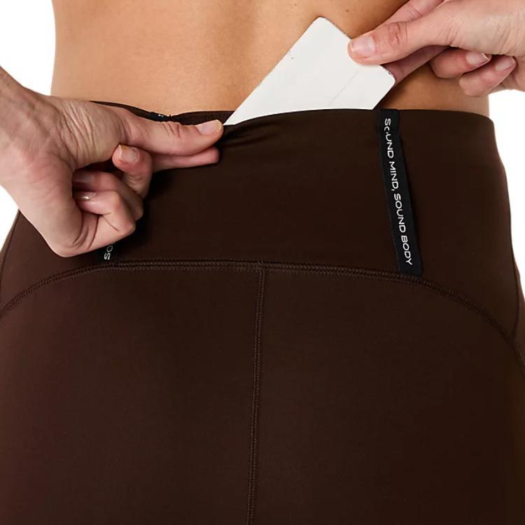 Asics Road Шорты-спринтеры с высокой талией 8 дюймов, удобные, мягкие, универсальные, облегающие, спортивные шорты с высокой талией для женщин, коричневые 2012C967-200