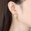 CMM Baroque Style Gold Color Setting White Cubic Zirconia Small Earrings