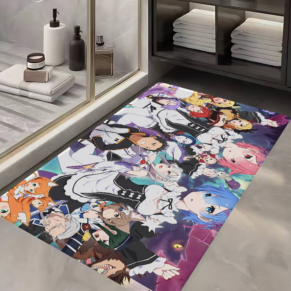Аниме RE ZERO Кухонный коврик Детская комната Спальня Декорация Балкон Противоскользящий Придверный коврик Гостиная Альфомбра