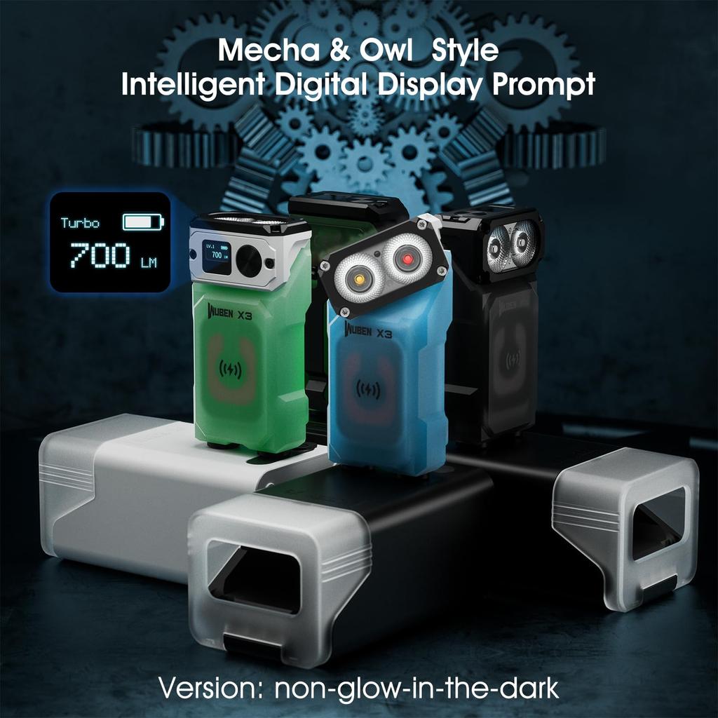 WUBEN X3 Мини аккумуляторный фонарик с зарядной базой 180 градусов EDC брелок фонарик Twist IP65 водонепроницаемый магнит карманный фонарик 10 режимов