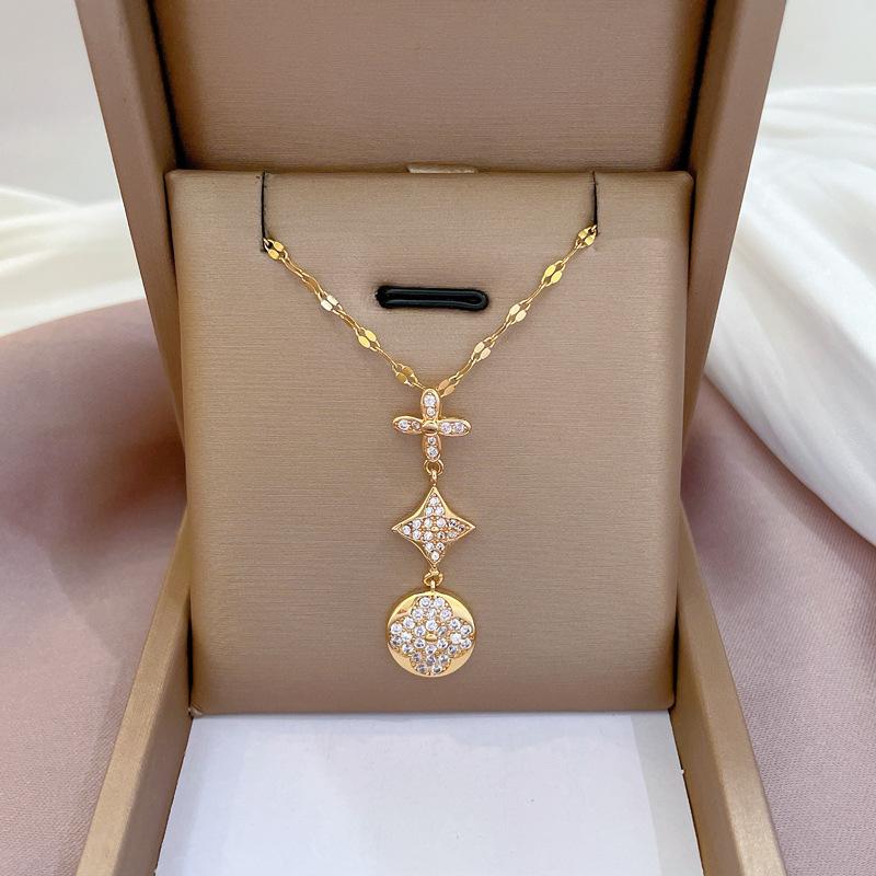 Luxury Flower Planet With The Same Exquisite Micro-Inlaid Necklace Women'S Fashion Trend Collarbone Chain