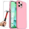 Case for iPhone 14 Pro Max - E.F.CONNECTION - Pink - Silicone TPU - Screen Protector