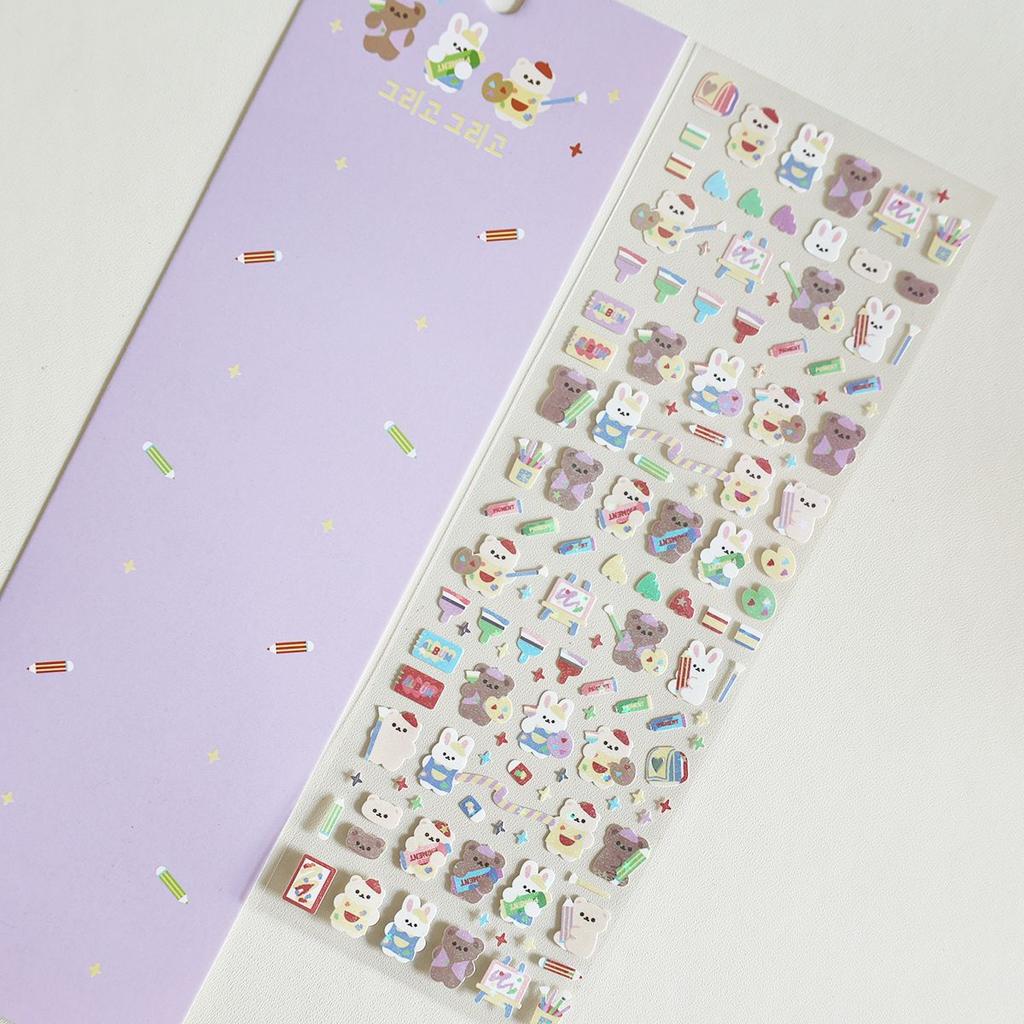 Корейский популярный ПЭТ горячий серебряный лазер DIY Goo Card Декоративные наклейки из материала