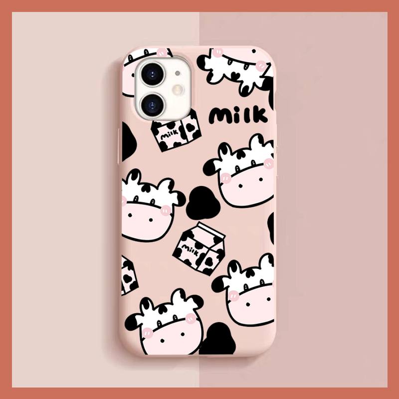 Милый Мультяшный Чехол для Телефона с Коровой для iphone 13 11 12 mini pro max 7 8 plus 6 6s x xs max xr
