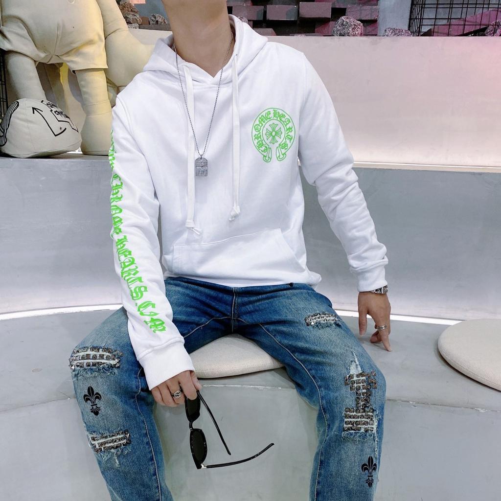 8078 CHROME HEARTS 2025 New Spring and Autumn Plus-size Thin Style Classic Style Logo Hooded Sweatshirt for Couples