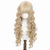 Harajuku Long Blonde Cosplay Wig 28inch Lolita Wig with Bangs Princess Curly Wavy Wig  Carnival