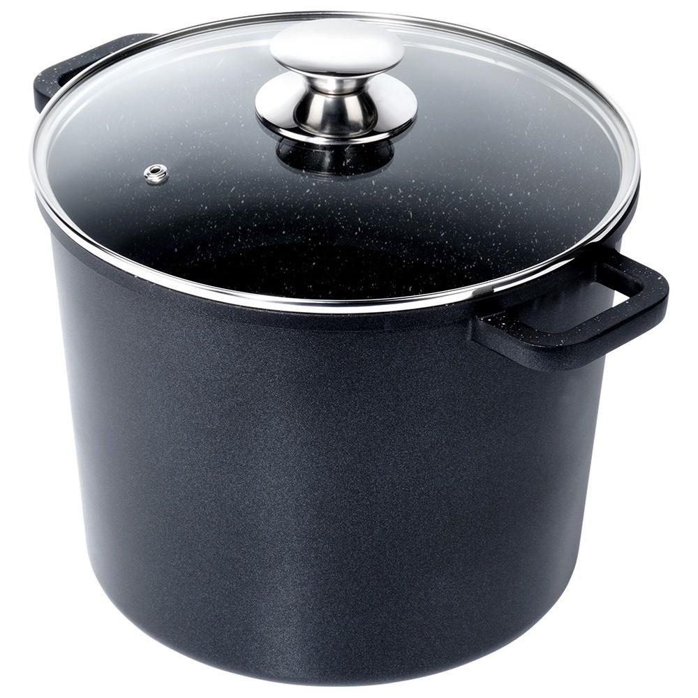Granite High Pot with Glass Lid 7.6L 25cm