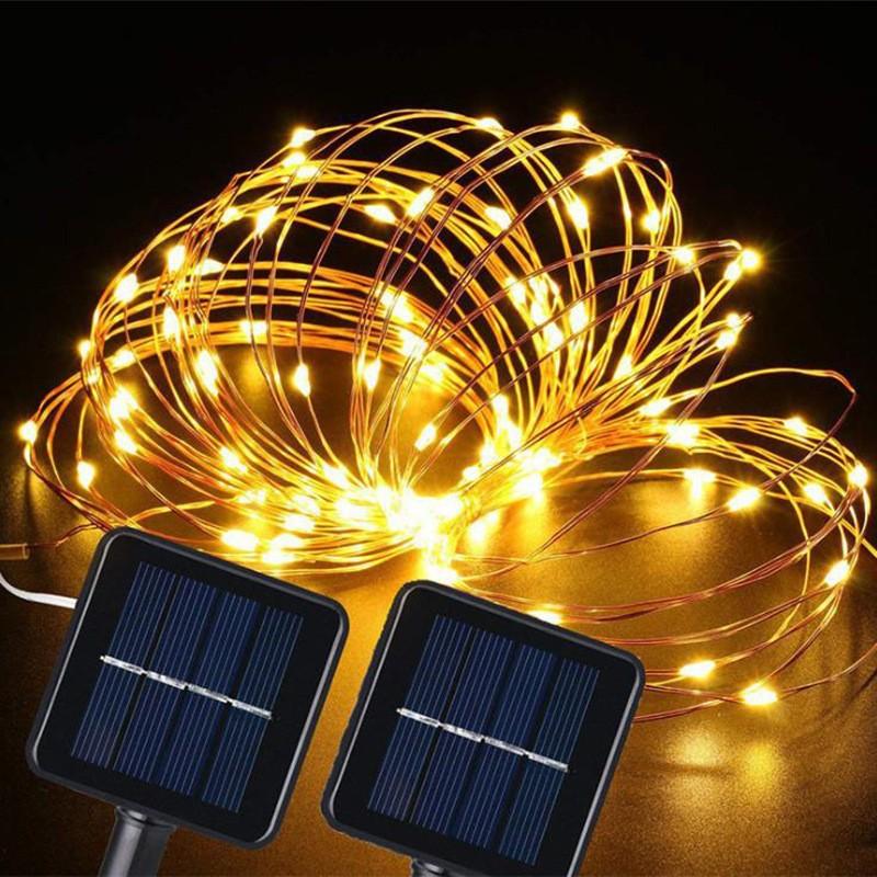 Solar Outdoor Light String 8-mode Fairy Fairy Tale Solar LED Light String Outdoor Christmas Day Decoration Party Atmosphere Light Landscape Light