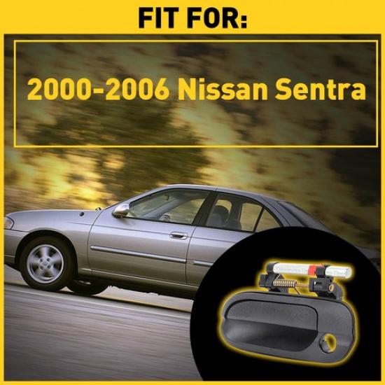 Наружная дверная ручка для Nissan 2000-2006 Передняя левая Гладкий черный пластик
