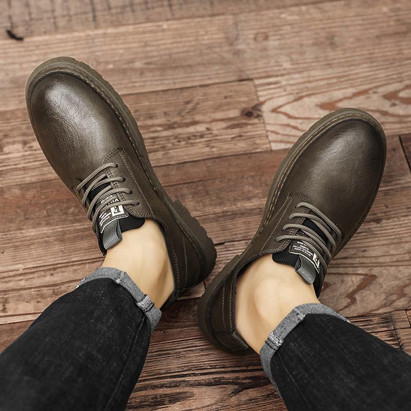 Модная мужская кожаная обувь Высокое качество Дышащая коровья кожа Мягкая Удобная Модная Повседневная уличная Нескользящая Рабочая обувь Мужская обувь Новинка