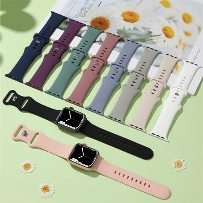 Классические ремешки для часов Apple Watch Ремешок 46 мм 44 мм 40 мм 45 мм 41 мм 42-38 мм Силиконовый браслет iwatch series 10 8 7 se 4 5 6 9 ultra 2 49 мм