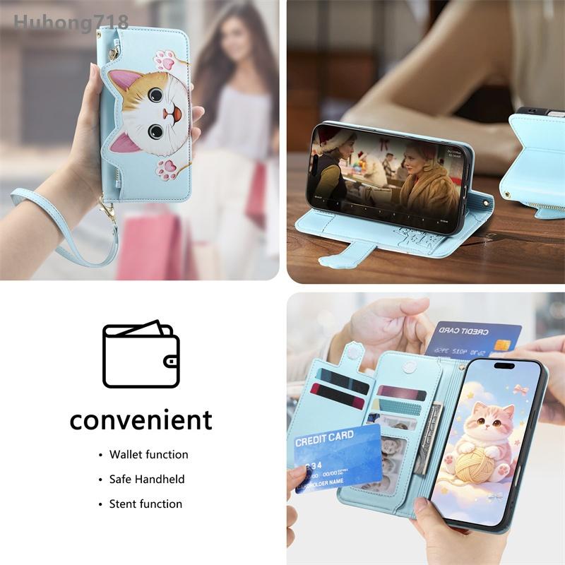 Для Samsung Galaxy A02S A03S A12 A22 A22S A32 A41 A51 A52 A52S A71 A72 4G 5G Чехол-книжка Кожаная с молнией Кошелек для монет Кошелек Многослотовый для карт
