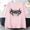 Summer Fashion Women T-shirt Gothic Print Short Sleeve T-shirt Female Streetwear Harajuku Oversized Clothes Tops Y2K Sport Tees
