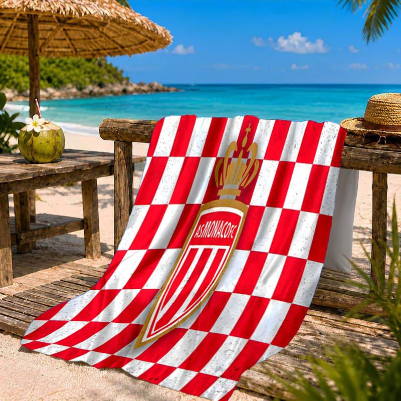 As Monaco Crest Beach Towel Microfiber Beach Towel, Lightweight and Quick-Dry, for Summer Travel, Swimming Pool Fan Birthday Gift
