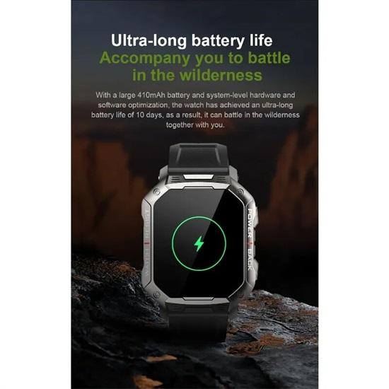 SACOSDING Apollo-03s Мужские умные часы с сенсорным экраном и Bluetooth-вызовом, 410 мАч, большой аккумулятор, пульсометр, Reloj, уличный браслет, водонепроницаемый